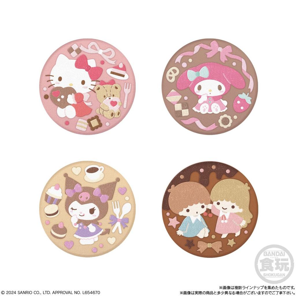 BANDAI Sanrio Characters Embroidered Can Badge Biscuit 3 Biscuit Candy Toy Set of [Resale] [Box 12]