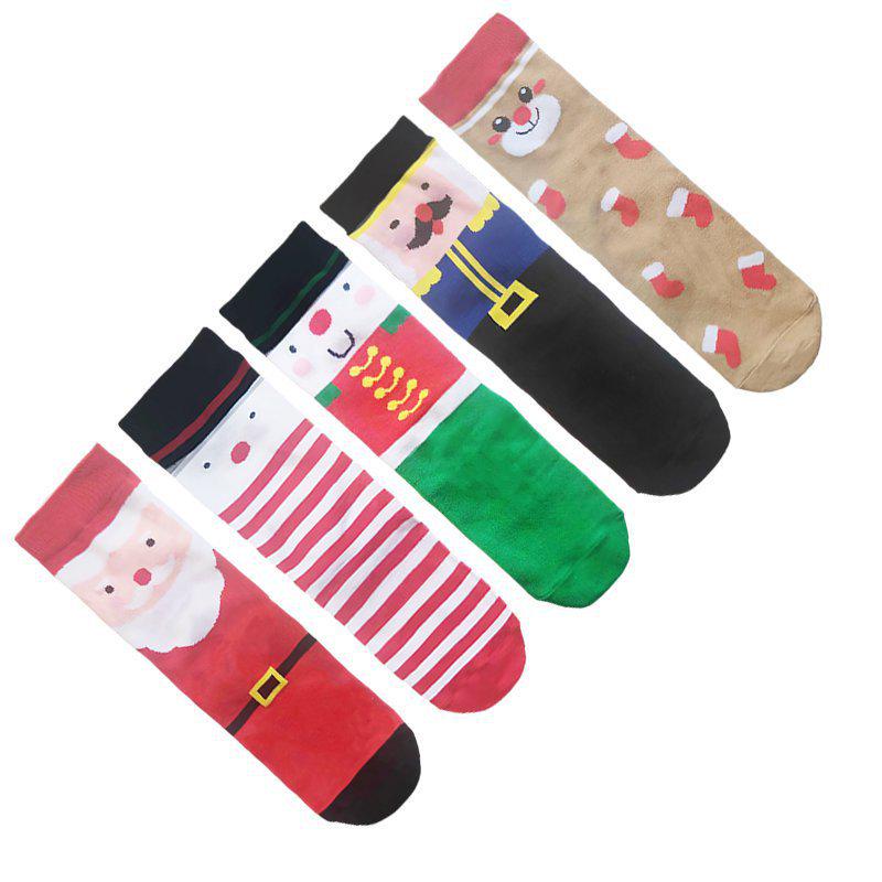 Christmas Reindeer & Santa Claus Cotton Socks - Festive Fashion for Men