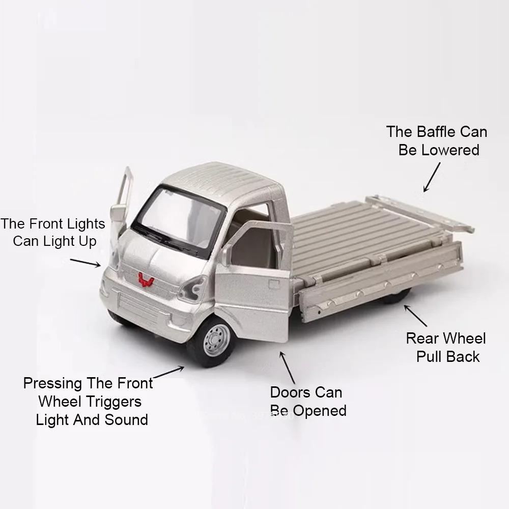1:32 WULING Hongguang S Miniature Models Toys Cars Alloy Die Cast Sound Light Van Doors Opened Truck Vehicles Boys Xmas Gifts