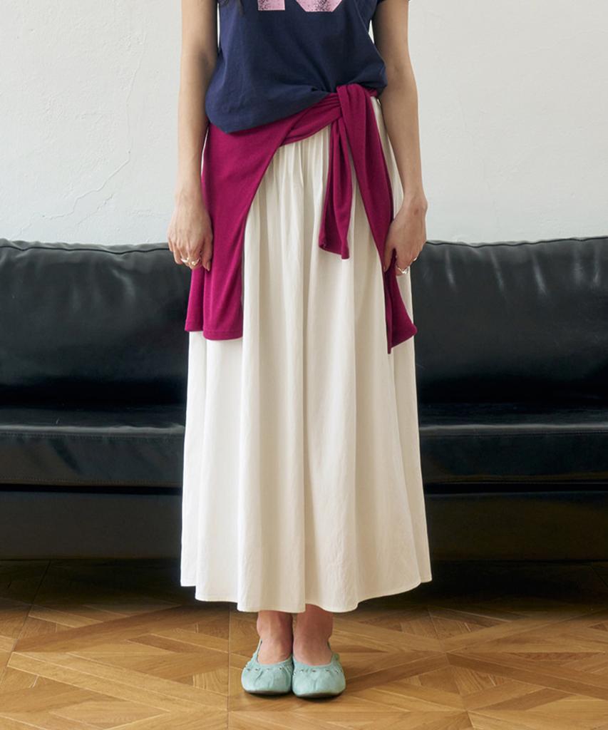 Moleubeu13 Moss Pintuck Flare Skirt