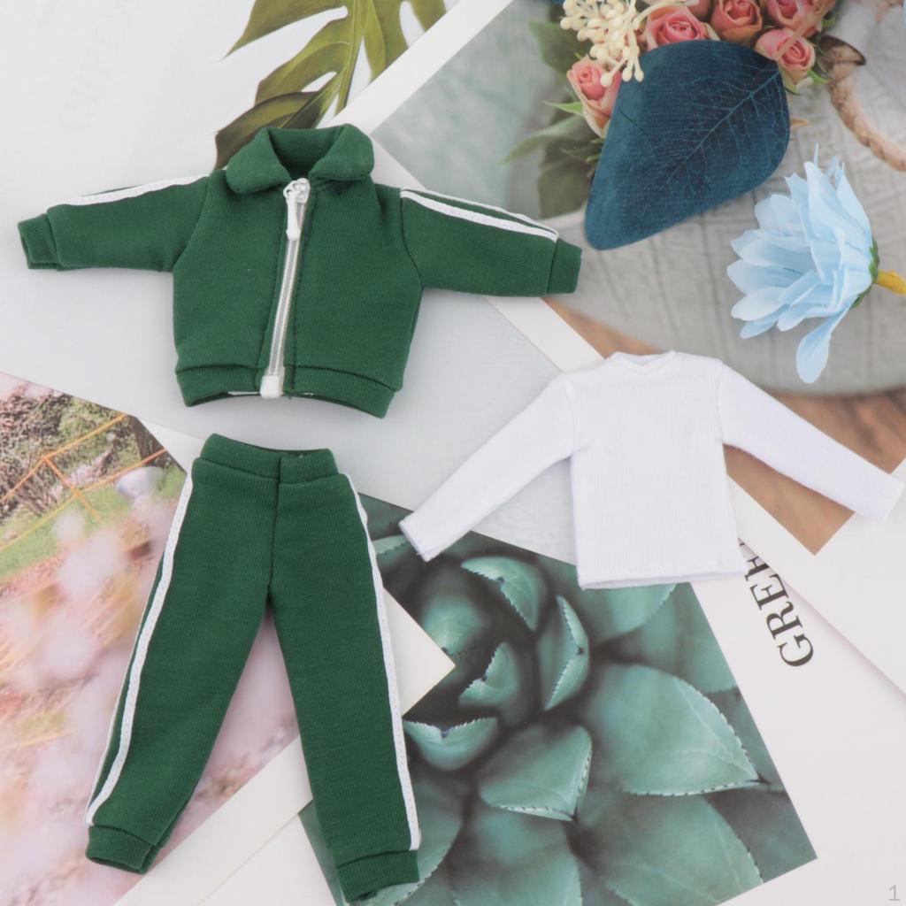 1/12 Male Action Figure Clothes Three Piece Set Base Shirt Pants Fashion Jacket Coat Miniature Men's