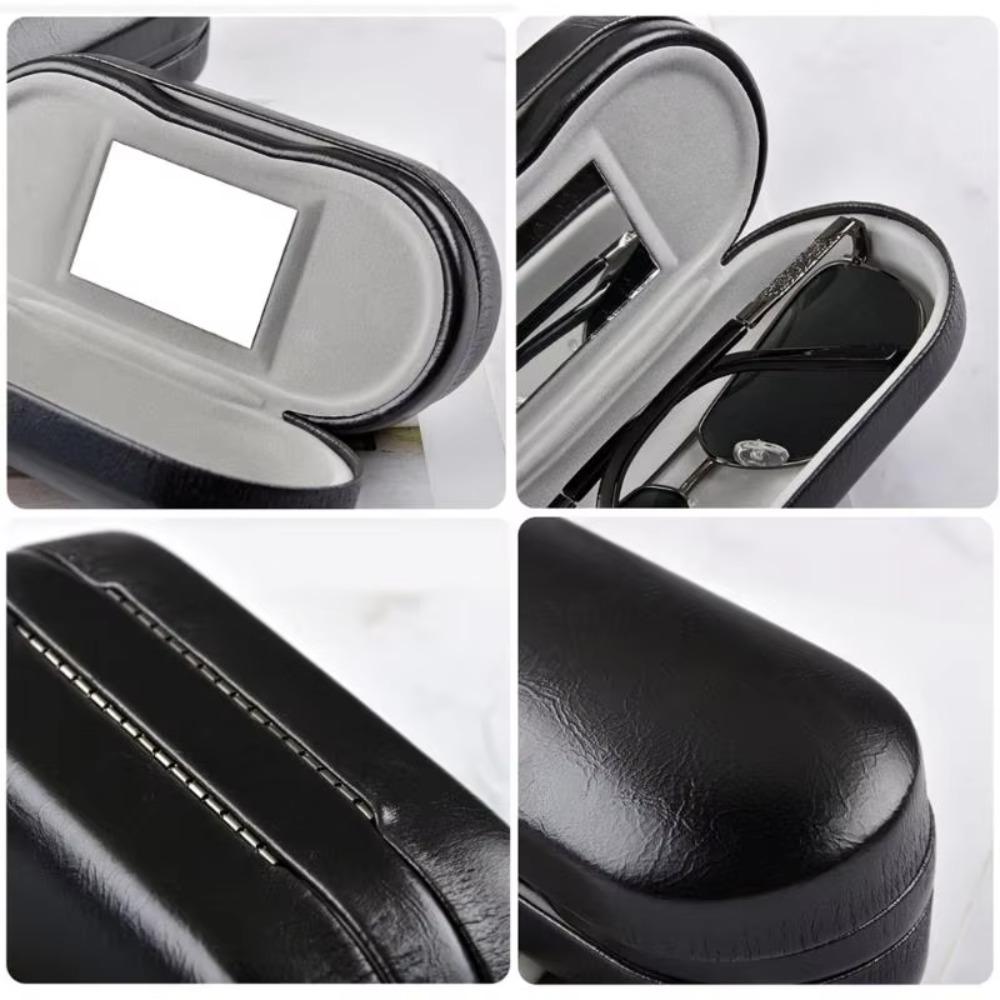 Luxury Dual Layered Eyewear Box Built-in Mirror Eyewear Protective Cases  Business Travel