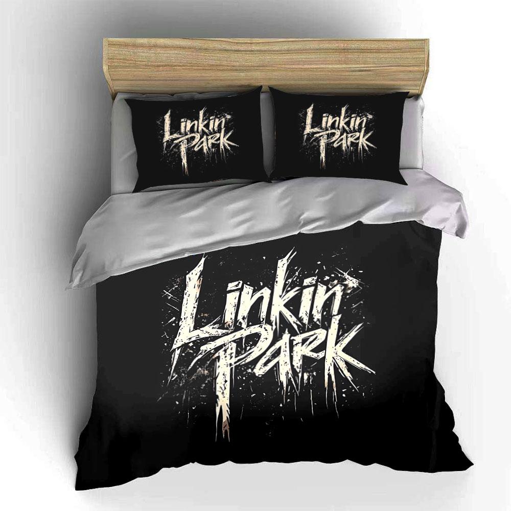 """Σετ Κλινοσκεπασμάτων Linkin Park Μαύρο""" Σετ Κλινοσκεπασμάτων Κάλυμμα Παπλώματος Κάλυμμα Παπλώματος Μαξιλαροθήκες"""  (1 * Κάλυμμα Παπλώματος 2 * Μαξιλαροθήκες, χωρίς εσωτερικό παπλώματος)