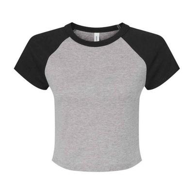 Bella + Canvas Womens/Ladies Baby Micro-Rib Raglan Crop Top