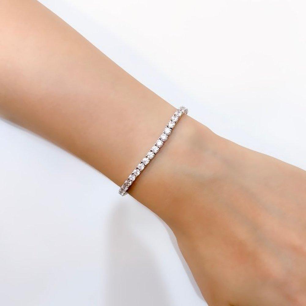 Opal 925Silver 3mm Cubic Tennis Bracelet Opgeb9102