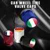 Cqdjvy1 Auto CNC Aluminium Duitsland Italië Frankrijk Driekleurige Vlag Embleem Voor Citroen Peugeot Fiat 4 stuks Bandenventiel Luchtpoort Stuurpen Afdekdoppen