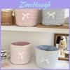 Cotton Heart Lace Round Storage Basket With Modern Design For Home Office Organization