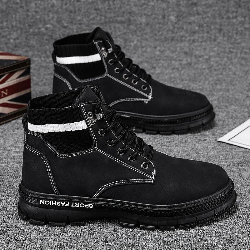 

Осіннє нове високе робоче взуття для чоловіків Ботильйони на платформі Модні якісні черевики Відкриті черевики Zapatos De Hombre 44