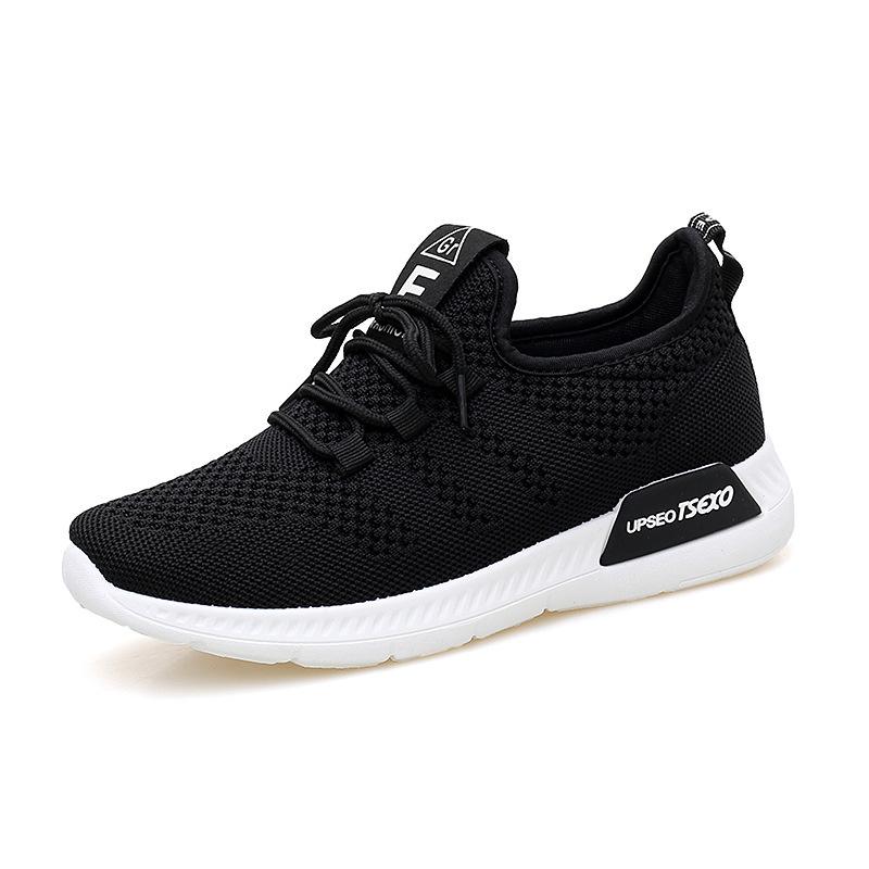 Spring and Autumn New Flying Woven Versatile Lace-up Casual Shoes Lightweight Mesh Breathable Sneakers