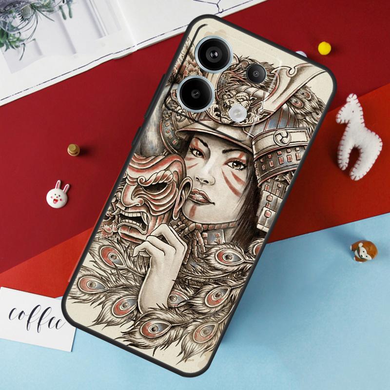 Japanese Samurai Warrior Case For Xiaomi Redmi Note 14 12 11 10 13 Pro 15 Pro Plus Redmi 15 14C 10C 12C 13C 15C Cover