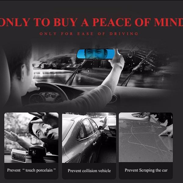 1080P Full HD Car Camera Rearview Mirror Dash DVR Cam Backup Camera Night Vision Front and Rear Dual Lens Video Recorder Reversing Car  Video Recorder