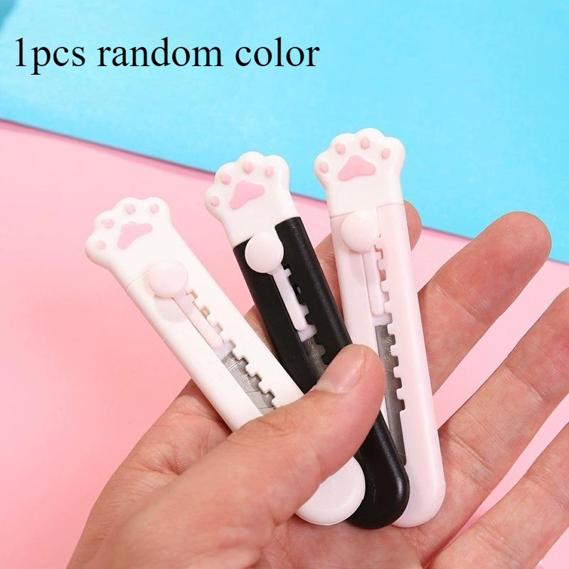 Cute Cat Paw Utility Knife Portable Paper Cutter Letter Envelope Opener Express Box Knife Box Cutter Knife Unbox Office Supplie