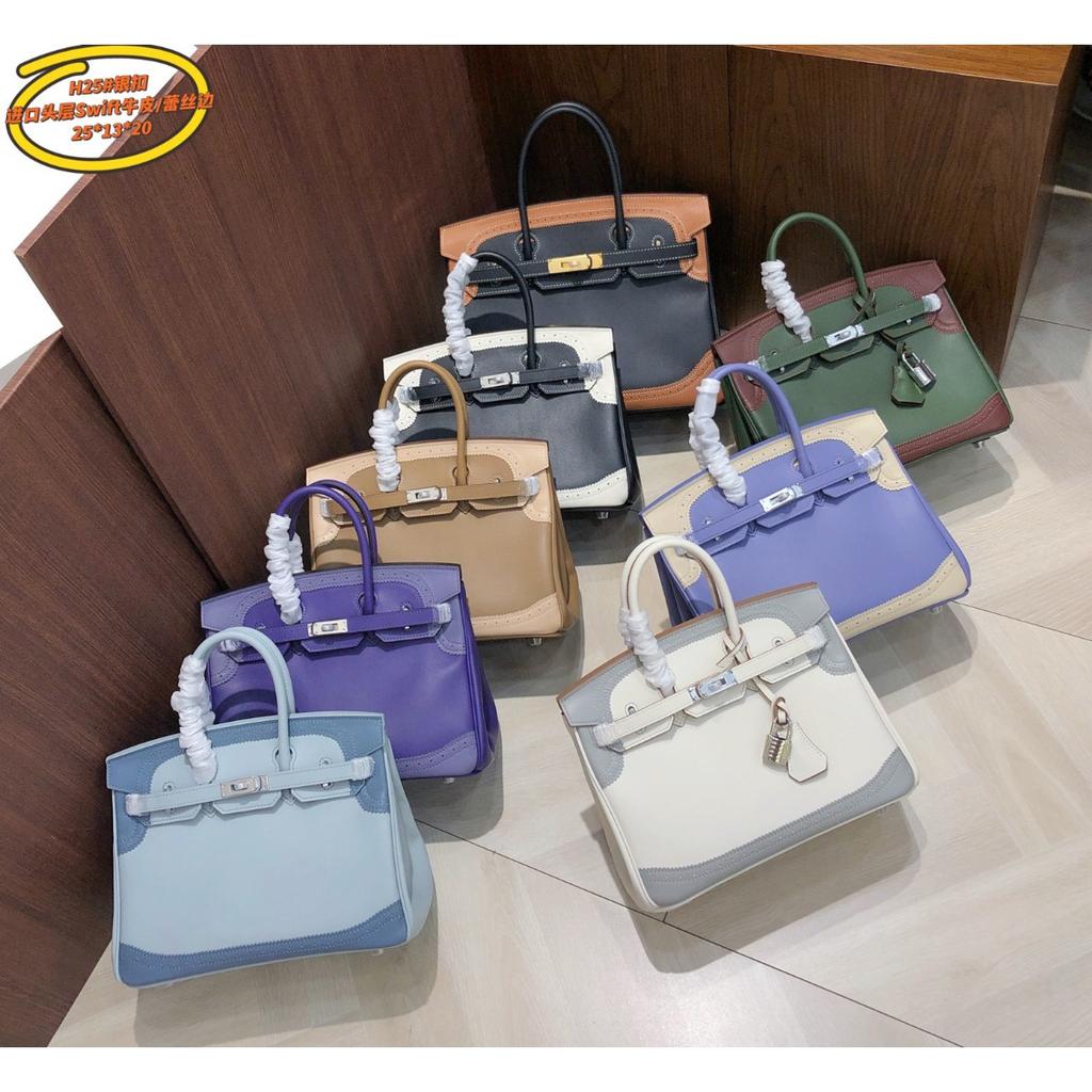 Haute Couture Version Erste Schicht Swift Rindsleder Spitzenrand Platin Tasche BK25 Echtes Leder Damen Tasche Spleiß Premium Handtasche