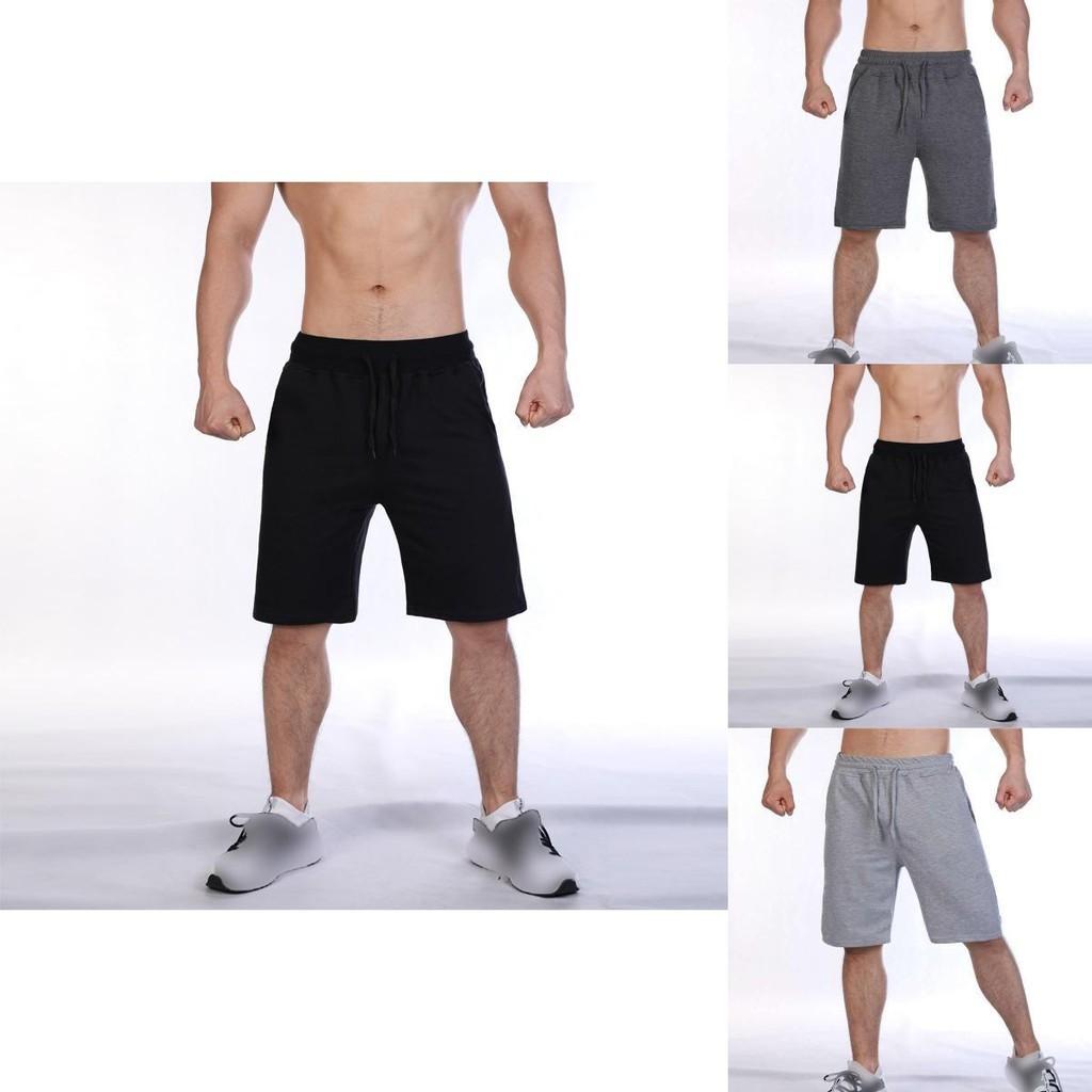 Soft Casual Drawstring Mens Shorts Plain Athletic Running Training Bottoms