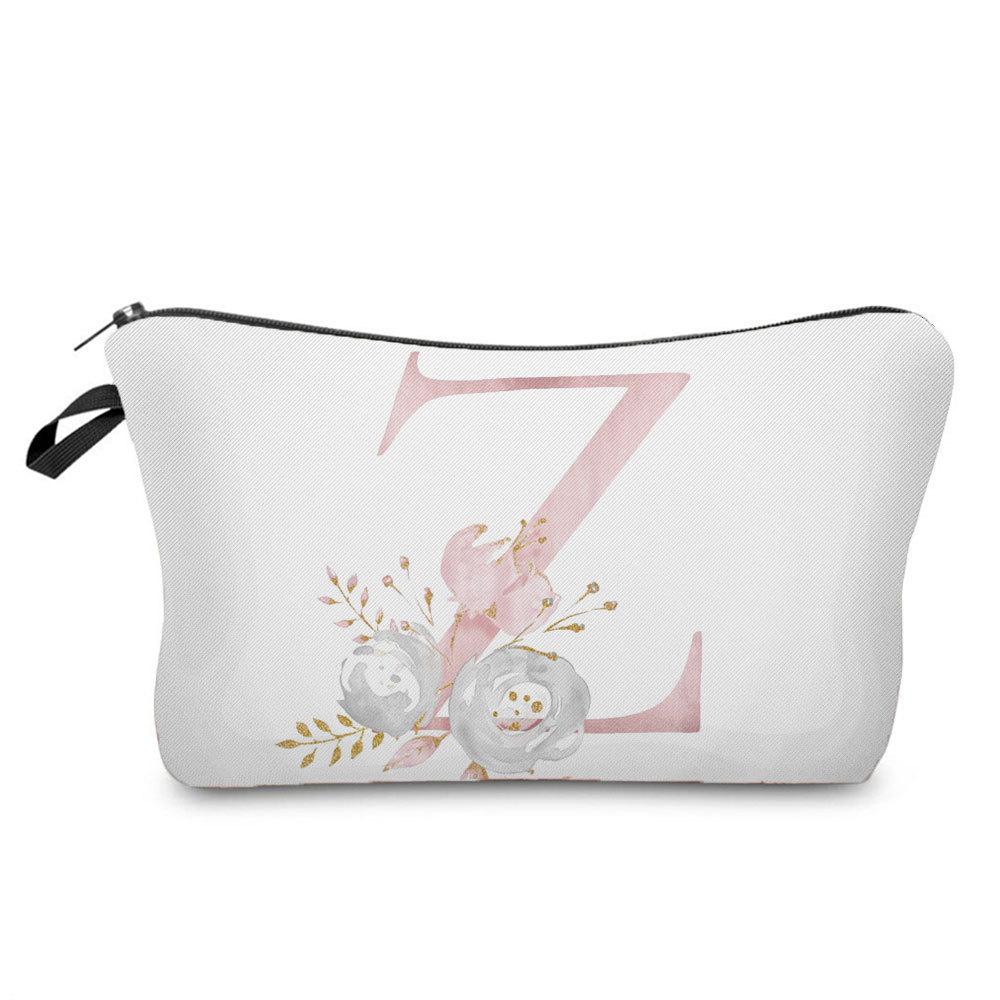 

Women Flower letters Print Cosmetic Bag Toiletries Organize Travel Storage Case 6686