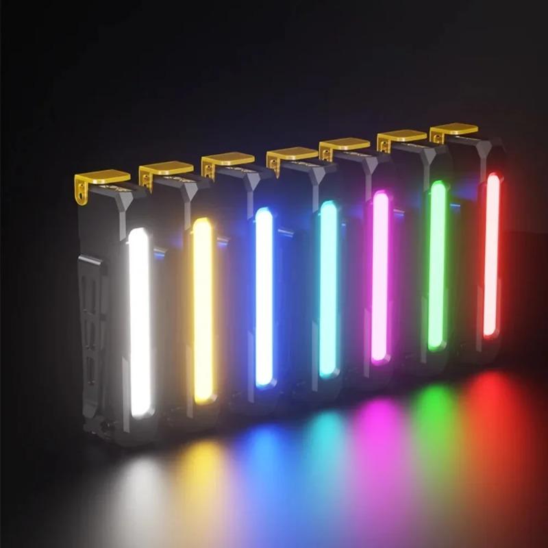 RGB LED Flashlight USB Rechargeable Color Changing Multi Mode Built in Battery Emergency Work Camping Outdoor Torch
