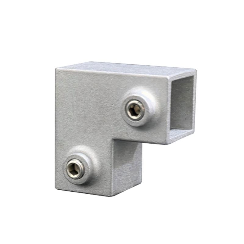 Connettore Rastrelliera di Stoccaggio Giunto Fisso Tubolare Quadrato Raccordo a Gomito a 3 Vie per Montanti di Recinzione e Costruzione di Scaffalature Industriali