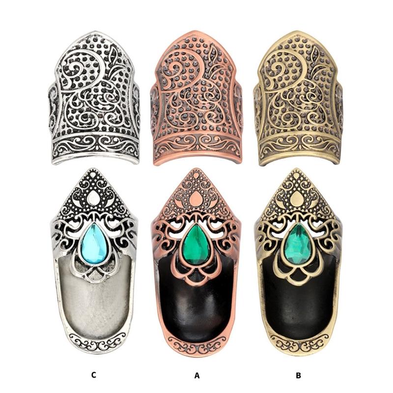 2Pcs Retro Metal Thimble Finger Tip Protector Ergonomic Finger Guards For Adult Beginner Hand Sewing Quilting Embroidery