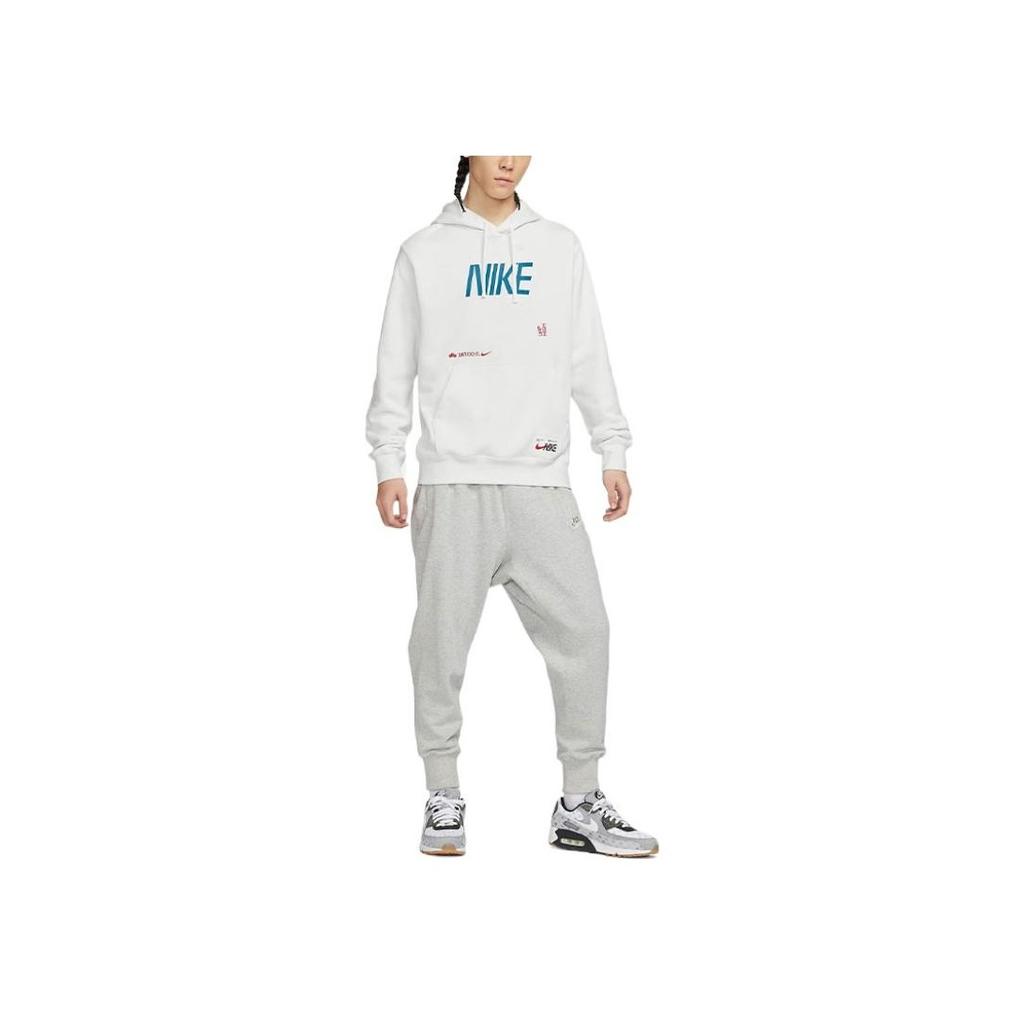 Nike CNY Hase Jahr Serie Sportbekleidung Buchstaben Logo Druck Fleecegefütterter Strick-Hoodie Herren Tops Summit-White FD4058-121