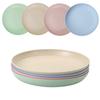 4 Stück 8,9 Zoll Unzerbrechliche Leichte Teller Weizenstroh-Faser Lebensmittelqualität Gemischte Farbe Tiefe Teller Mikrowellen- und Spülmaschinenfeste Teller