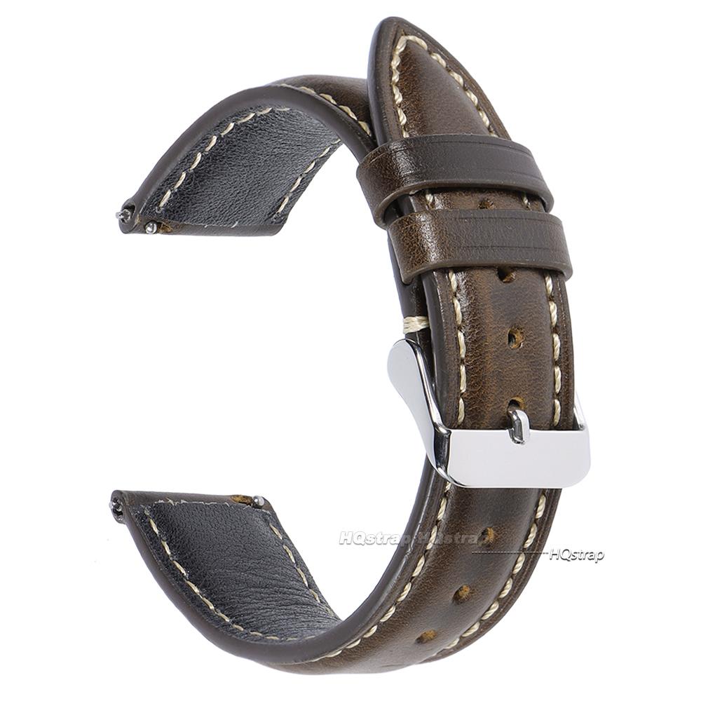 Vintage Oil Wax Leather Watch Strap 18mm 19 20mm 21 22mm Cowhide Watchband for Seiko for Omega Universal Quick Release Bracelet