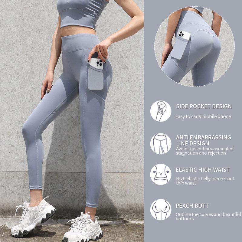 Seamless Yoga Pants High Waist Nude Leggings Push Up High Waist Sports Pants Ladies Fitness Running Leggings