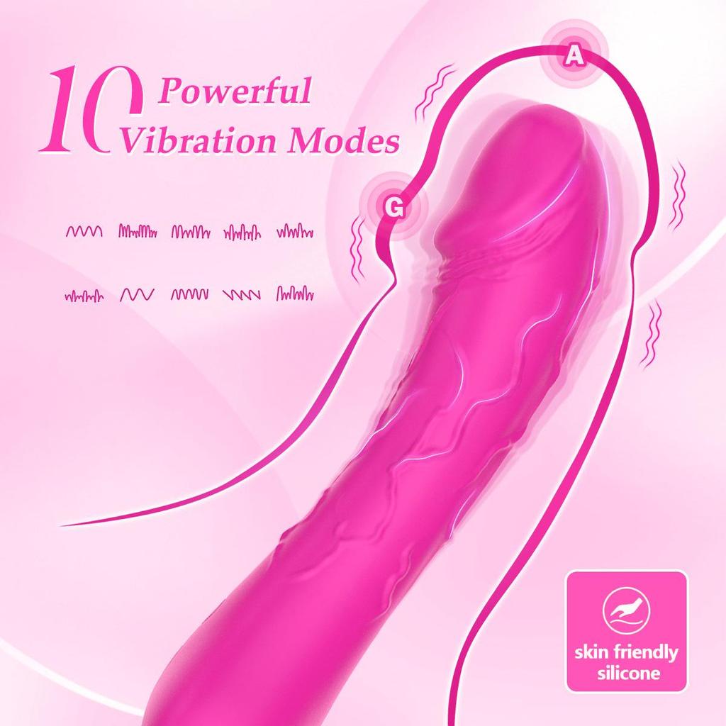 Women's Realistic Silicone Vibrating Dildo - Strong Vibration Adult Sex Toy