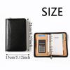 PU Leather Portfolio Binder Cover 6-Ring Business Notebook Loose Leaf Notebook  Conference Use
