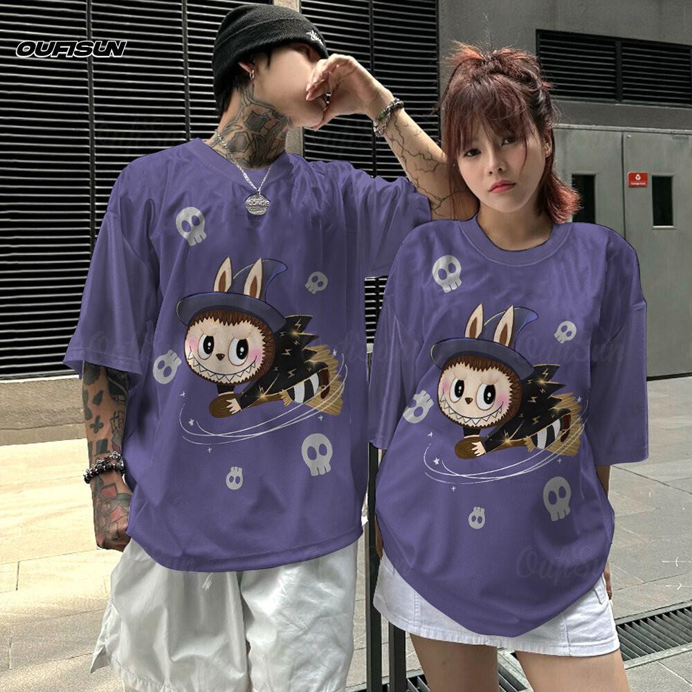 Labubu   Women's T-shirt Cartoon Labubu Jersey Oversized Tops Couple Korean Trendy Tops Tees