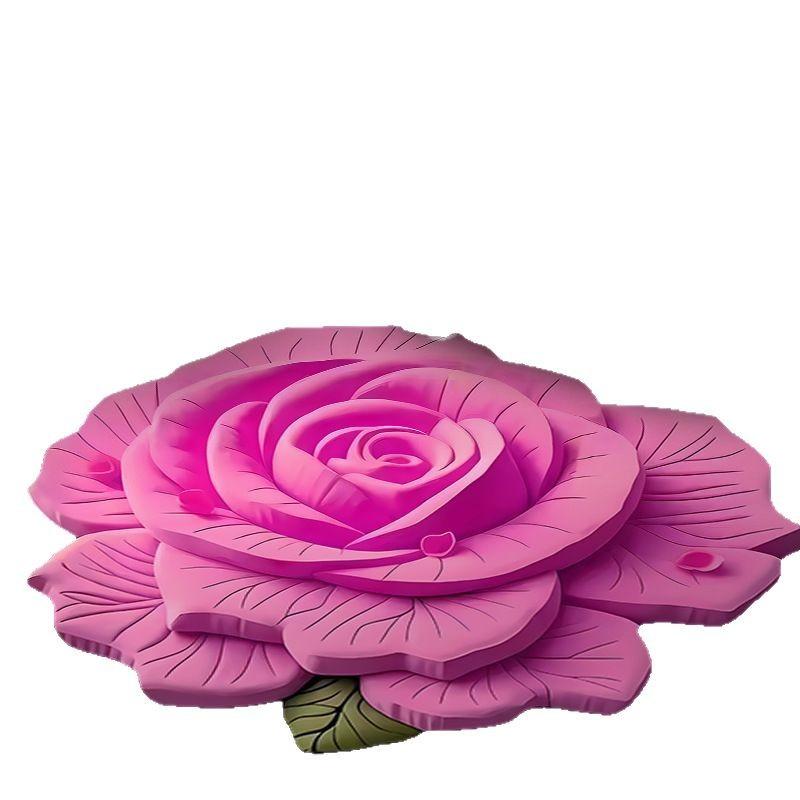 3D Visual Flower Pattern Carpet Floral Floor Mat Absorbent Floor Rug Non-Slip for Bedroom Entrance Kitchen