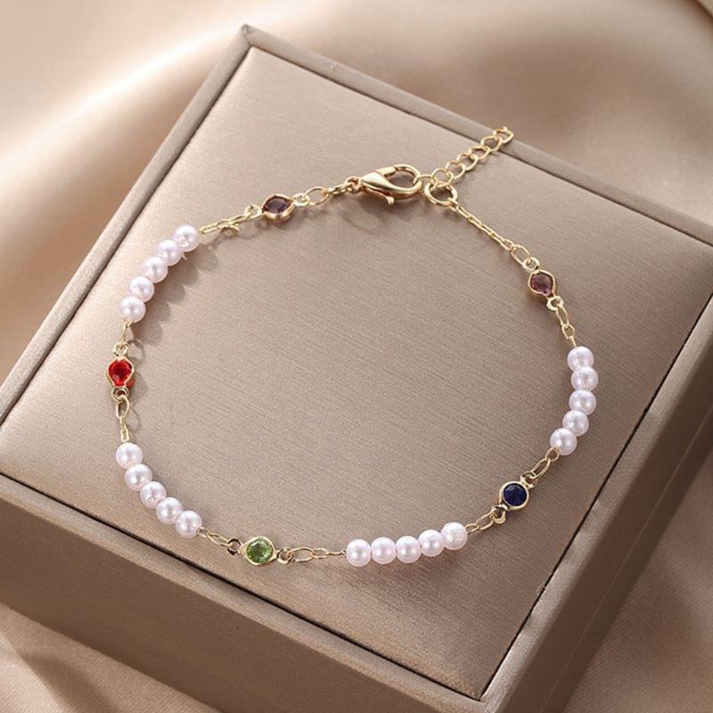 Women Bracelets Candy Color Bracelets Alloy Material Friendship Bracelets Beads Bangles Jewelry Gift for Women Girls