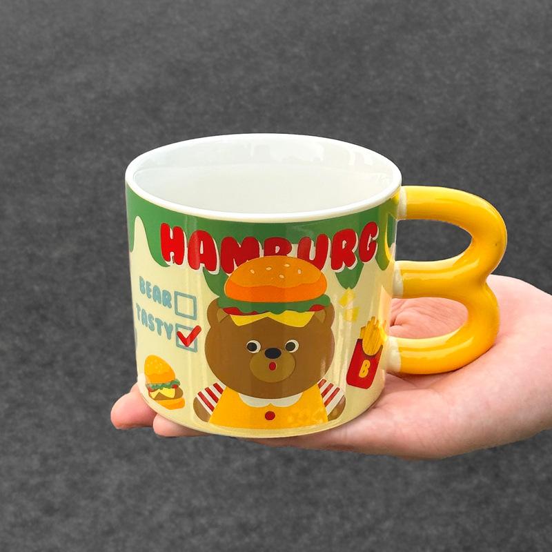 Ins wind fries Bär Keramiktasse mit Deckel für Freundinnen und Mädchen Geburtstagsgeschenk praktische Tasse Souvenir