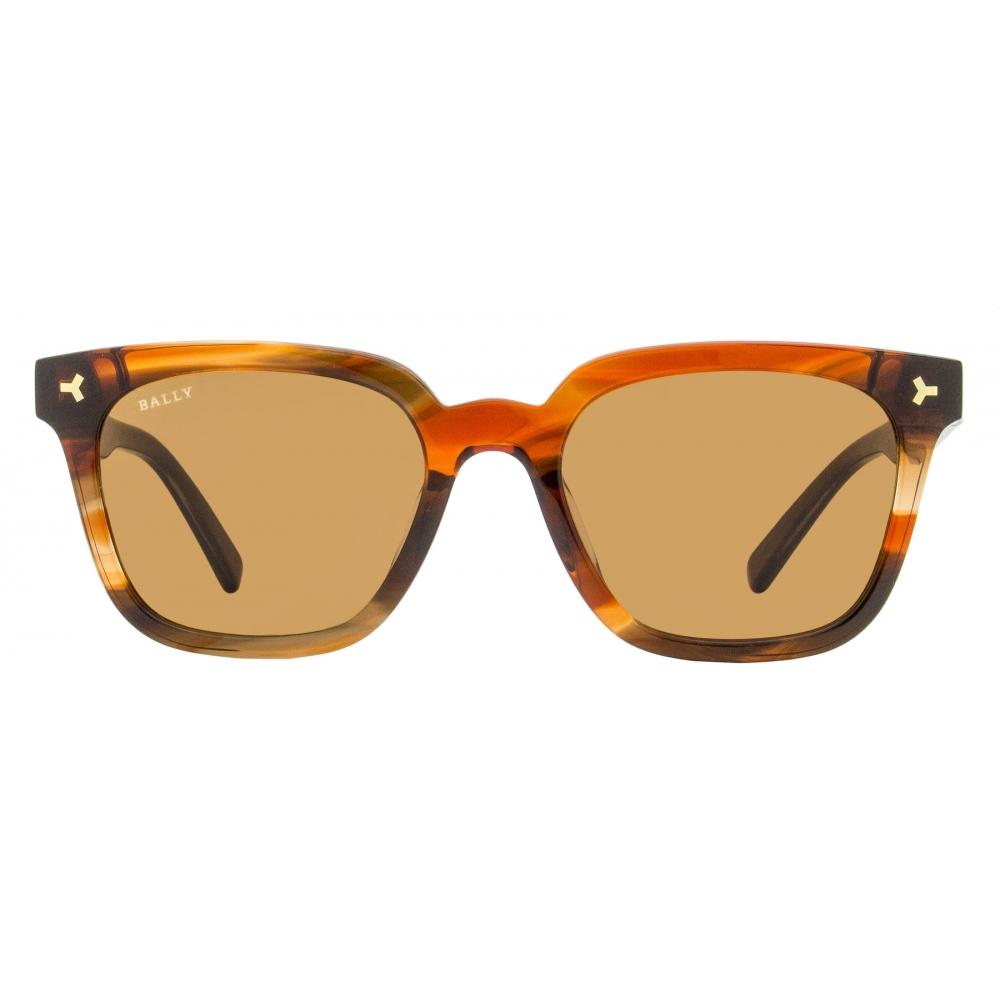 Bally Unisex Square Sunglasses By0085h 50e Brown Melange 54mm 50e
