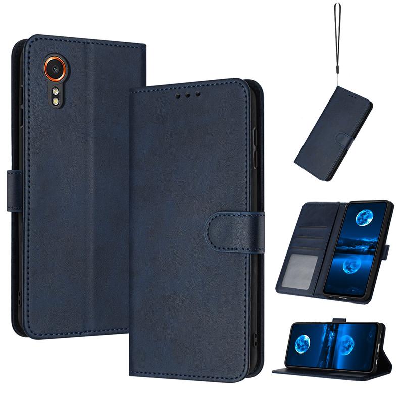 Magnetische Flip-Cover Lederhülle für Samsung Galaxy Xcover 7 6 Pro 2 5 4S 4 Xcover7 G556B Hülle Einfarbig Hautgefühl Brieftaschentaschen