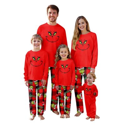 Christmas Prints Family Matching Long Sleeve Tops+Pants Set Family Matching Sets