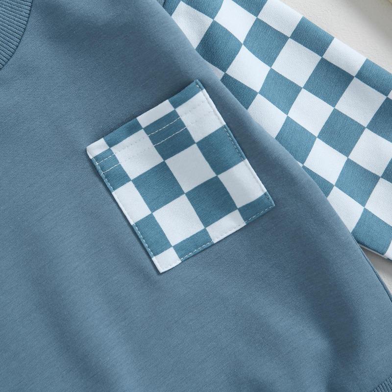 Baby Boy Clothes 6 9 12 18 24M 3T Outfits Pants Set Patchwork Hoodie Letter Printed Sweater Fall Winter Outfit