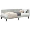 Corner Bed Frame with Mattress and Headboard 2 Pcs Light Grey Velvet