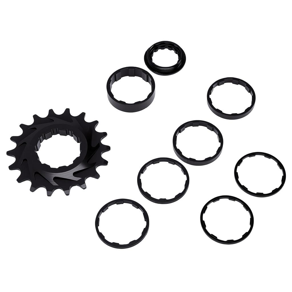 Single Speed Conversion Kit Replacement for Shimano HG Freehub Aluminum Alloy 18T Cog with Lockring 2mm 3.5mm 5mm 10mm