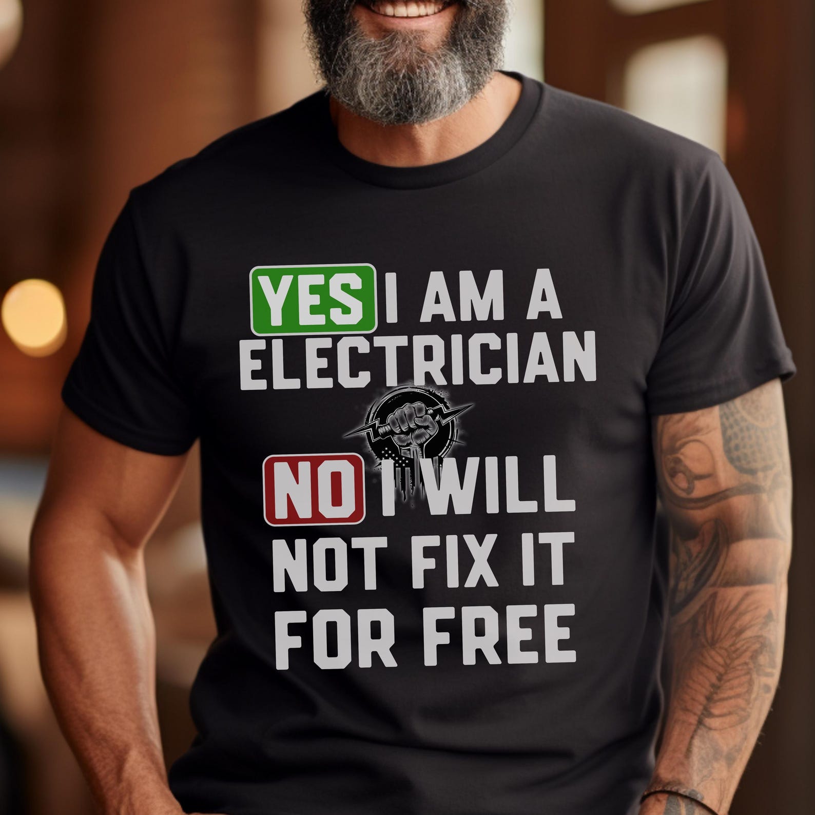 Electrician T-Shirt | Yes I Am, No I Won t Fix It For Free Tee 2XL