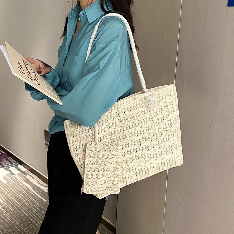 Fashion Large Capacity Straw Tote Bag Designer Women Handbags Handamde Woven Summer Beach Bag Casual Bali Big Purse