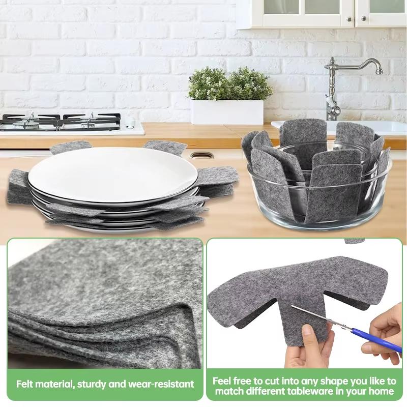 12 PCs/Pack Pot Divider Pad for Stackable Pot Protector, 3 Different Sizes, Used to Protect and Separation