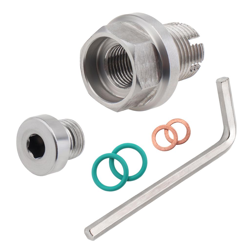 M16.1X1.5 Stainless Steel Self Tapping Oil Drain Plug Thread Repair Kit with O Circle Hex Wrench for Oil Pan Silver