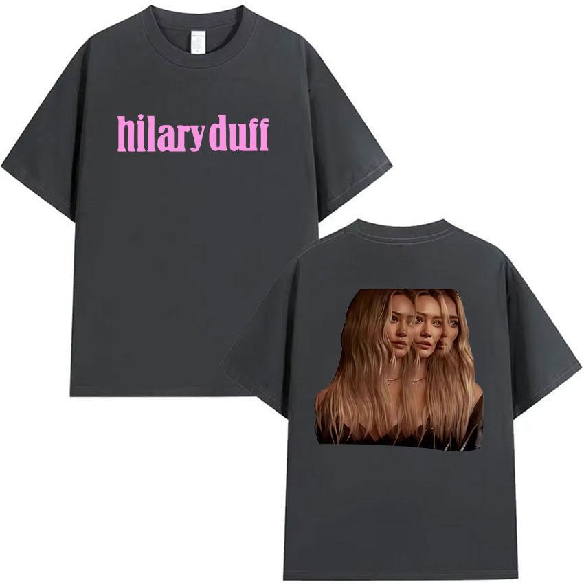 Hilary Duff Tour 2026 Grafik T-Shirt Herren Damen Vintage Hohe Qualität Mode T-Shirts Lässig Übergroßes Baumwoll-T-Shirt Streetwear