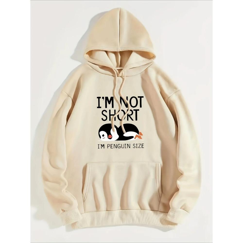 NU SUNT SCUNDĂ SUNT MĂRIME PENGUIN Imprimeu Amuzant Femei Hanorac cu Glugă Modă Drăguț Hanorace Modă Casual HipHop Sweatshirt