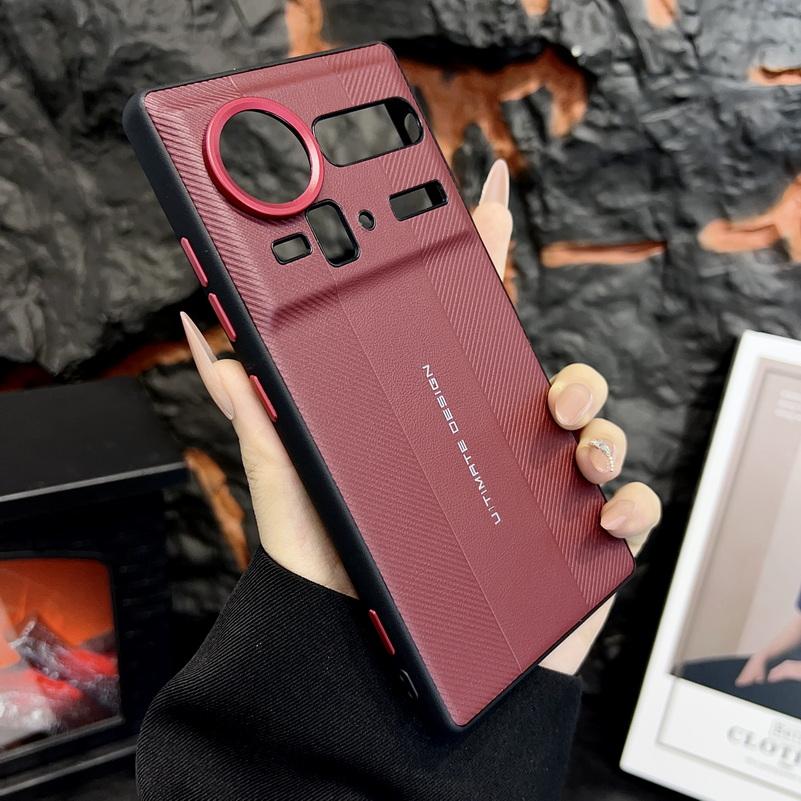 

Red Camera Frame with Textured Case For ZTE nubia Z80 Ultra zte Z70S Ultra z70 ultra Ultimate Design Shockproof Cover ZTE nubia Z80 Ultra