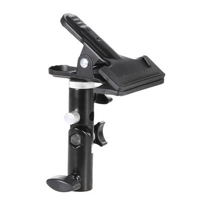 Kovový držák svorky s 5/8" držákem světelného stojanu 1/4" až 3/8" otočný šroubový adaptér