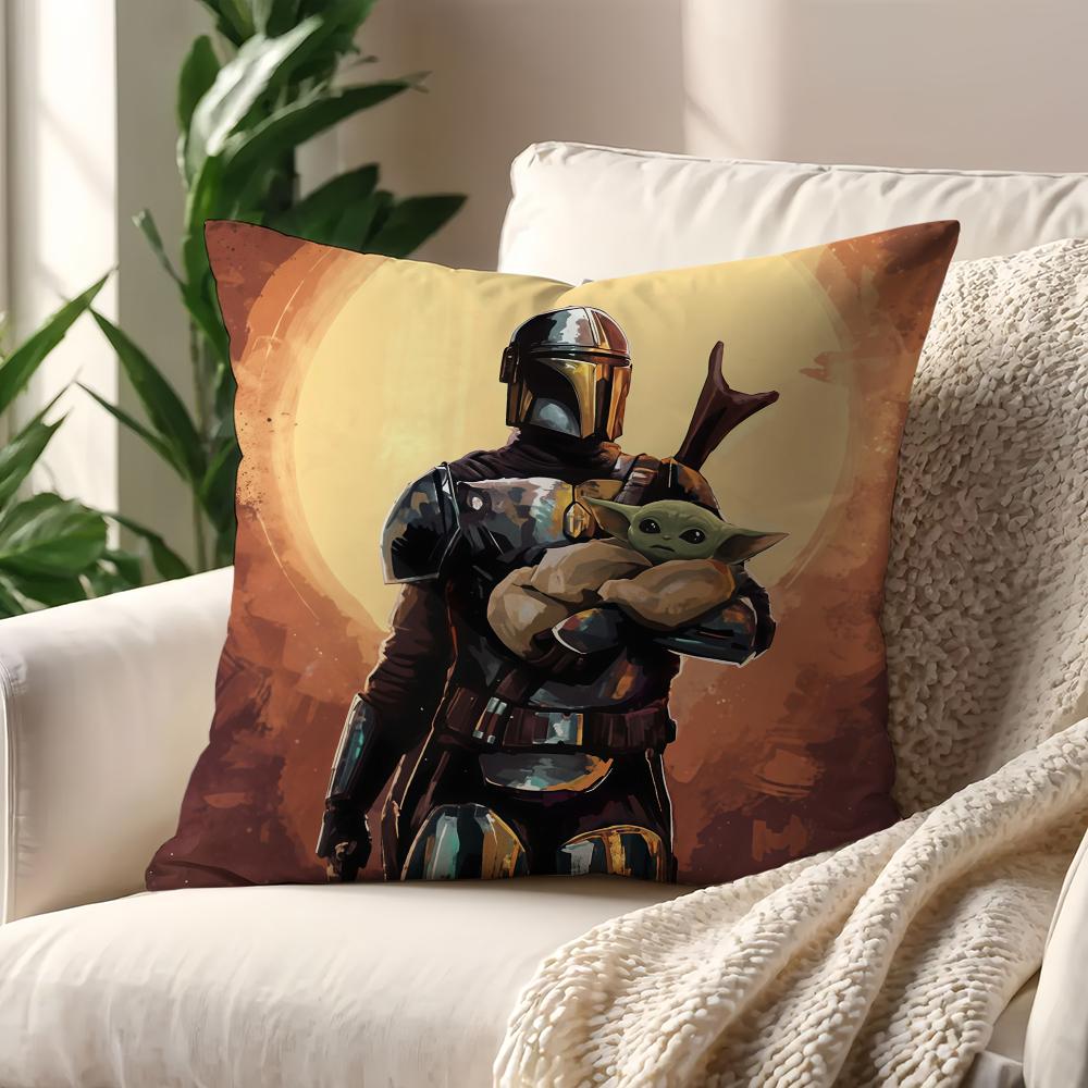 S-Star Wars-S G-Grogu Baby Yoda Kawaii cushion cover For Pillow Printing Sofa Decoration Home Car Room Office Nordic Simplicity