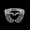 Personalized retro heart skull hand ring - stainless steel women's biker ring