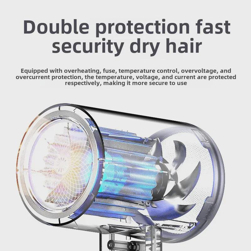 Portable 24-Year New Hair Dryer: Strong Hot/Cold Wind, Blue Light, Ideal for Student Dorms