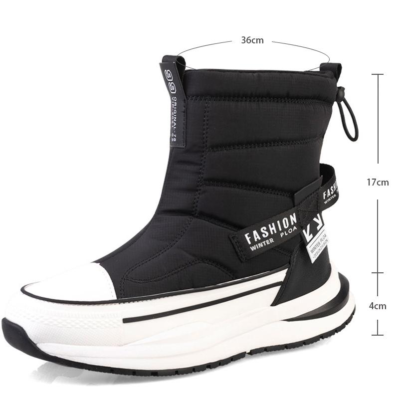 

Модные мужские зимние ботинки больших размеров, мужские походные ботинки для снега, высокие унисекс-ботинки с боковой молнией, модная мужская зимняя обувь 36